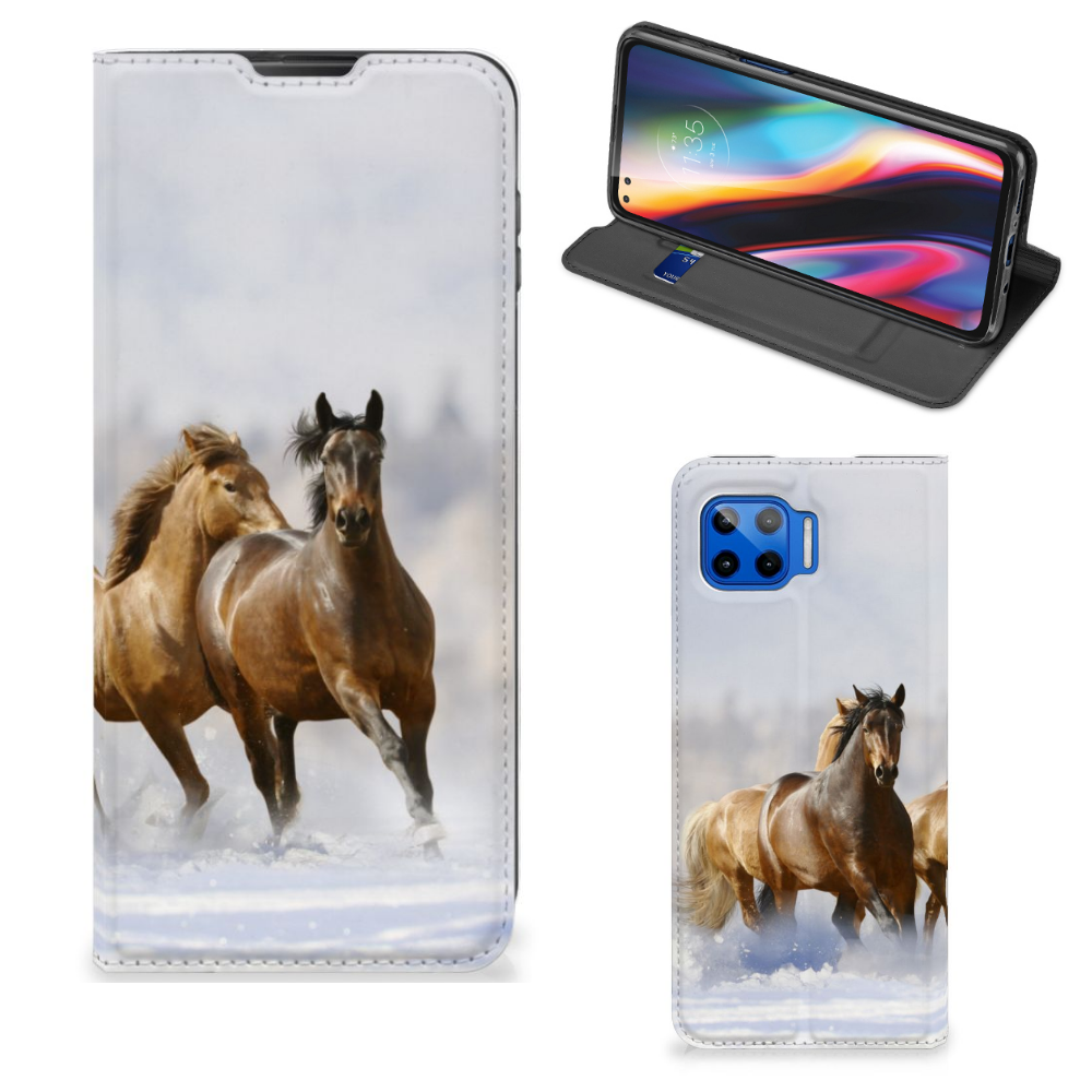 Motorola Moto G 5G Plus Hoesje maken Paarden - B2C Telecom