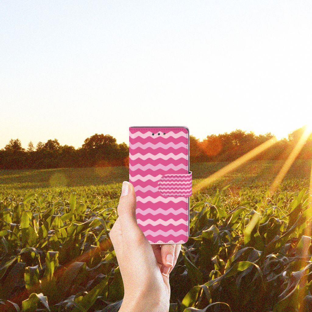 Sony Xperia X Compact Telefoon Hoesje Waves Pink