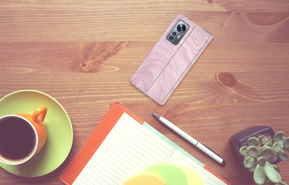 Xiaomi 12 | 12X Standcase Marble Pink - Origineel Cadeau Vriendin - B2C Telecom