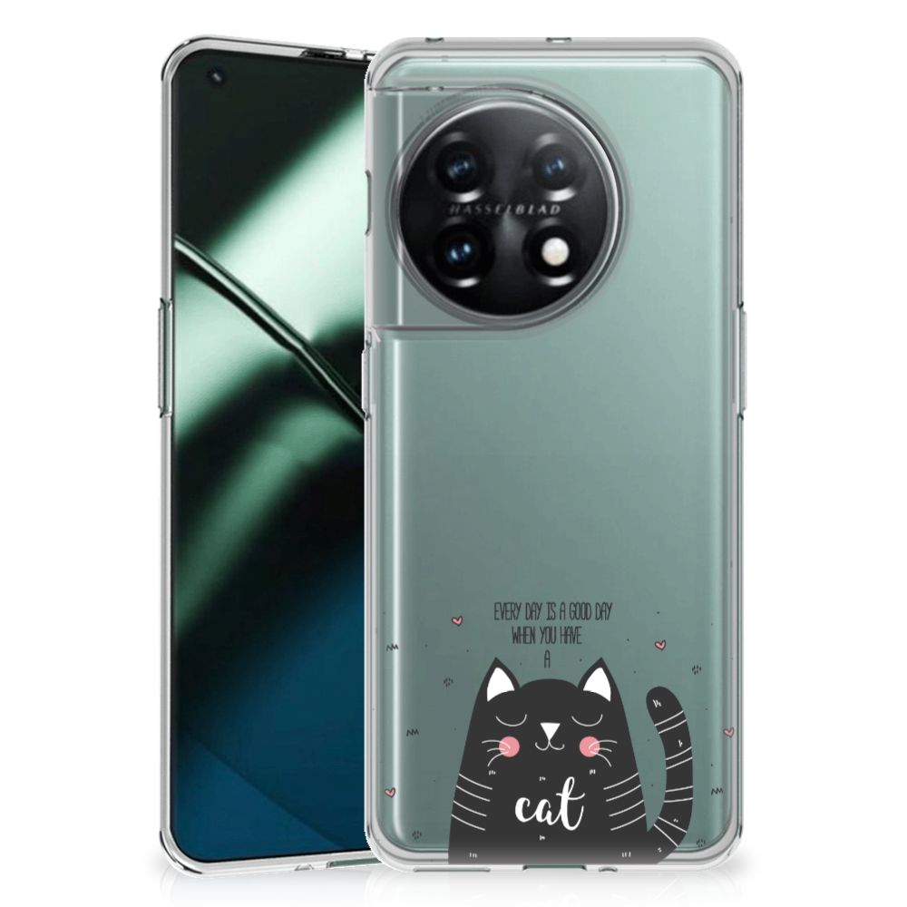 OnePlus 11 Telefoonhoesje met Naam Cat Good Day