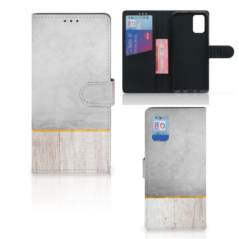 Samsung Galaxy A02s | M02s Book Style Case Wood Concrete