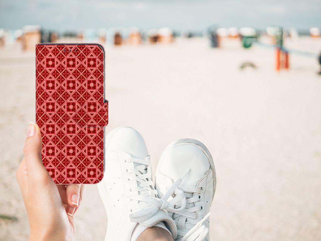Samsung Galaxy M10 Telefoon Hoesje Batik Rood