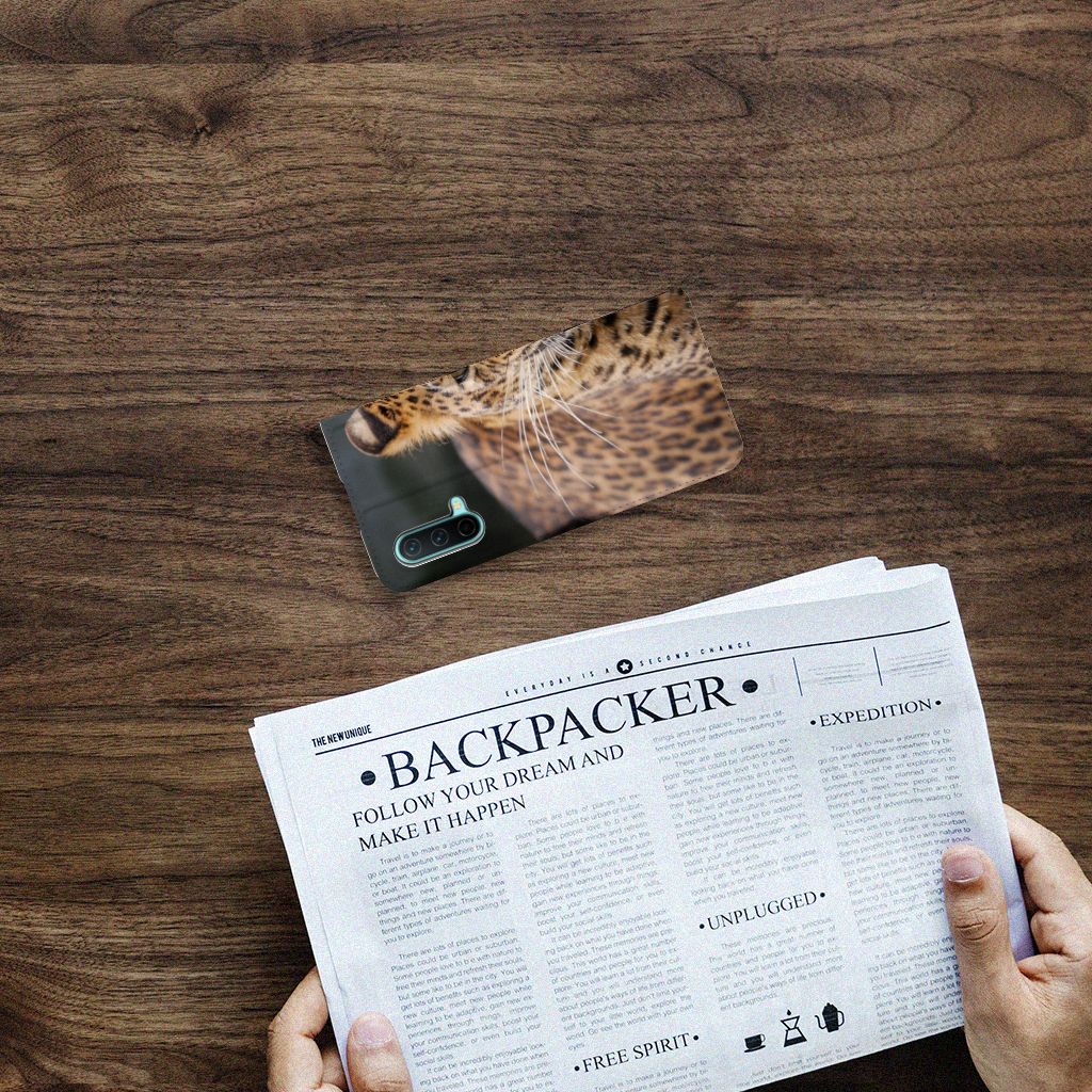 OnePlus Nord CE 5G Hoesje maken Luipaard stand case bovenaanzicht