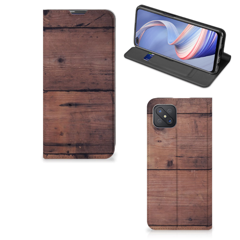 OPPO Reno4 Z 5G Book Wallet Case Old Wood - B2C Telecom