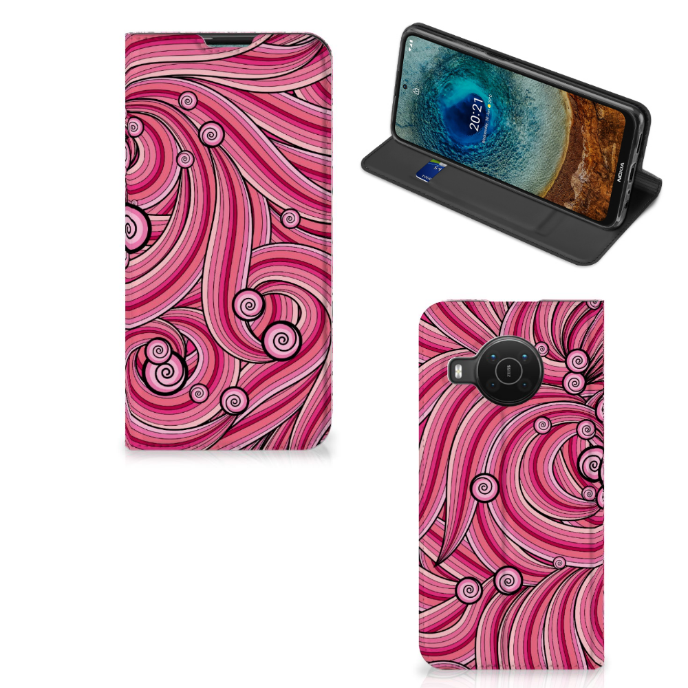 Nokia X20 | X10 Bookcase Swirl Pink - B2C Telecom
