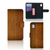 Donker Hout Hoesje Alcatel 1B (2020) Kunstleer TPU Met Pasjeshouder Bruin Beschermend | Book Case