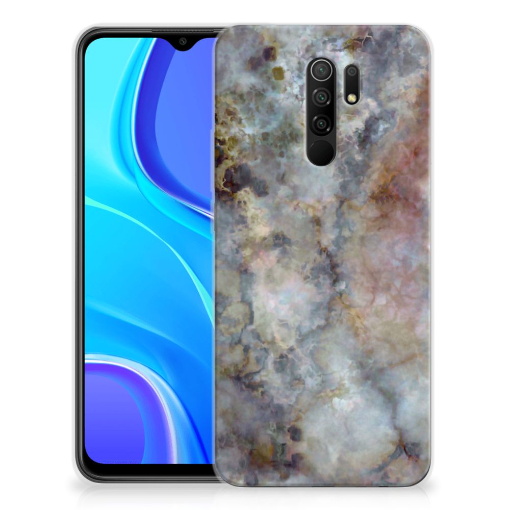 Xiaomi Redmi 9 TPU Siliconen Hoesje Marmer Grijs B2C Telecom