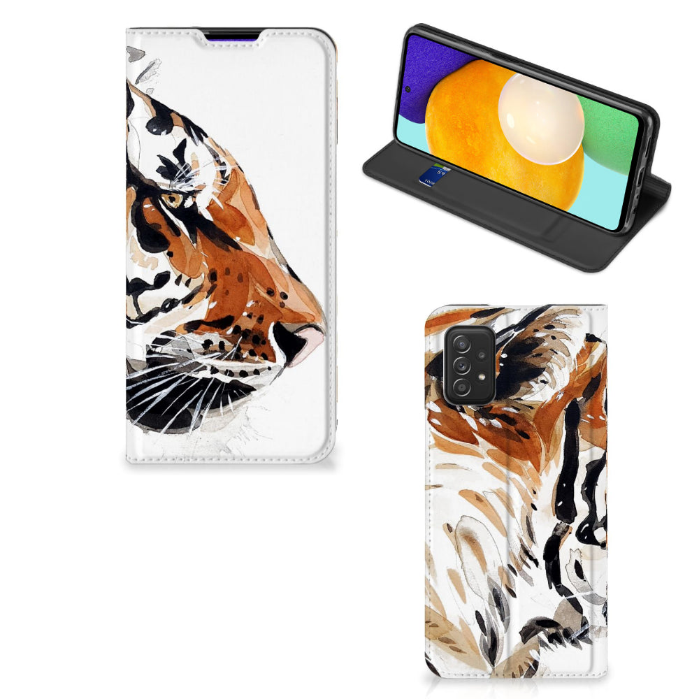 Bookcase Samsung Galaxy A03s Watercolor Tiger