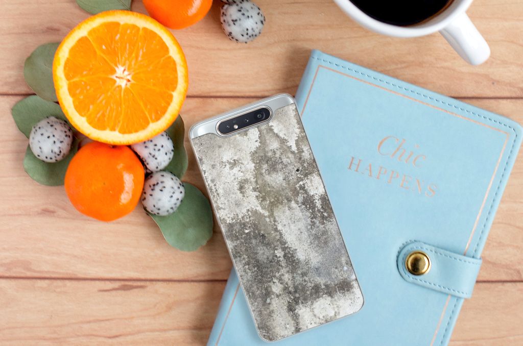 Samsung Galaxy A80 TPU Siliconen Hoesje Beton Print