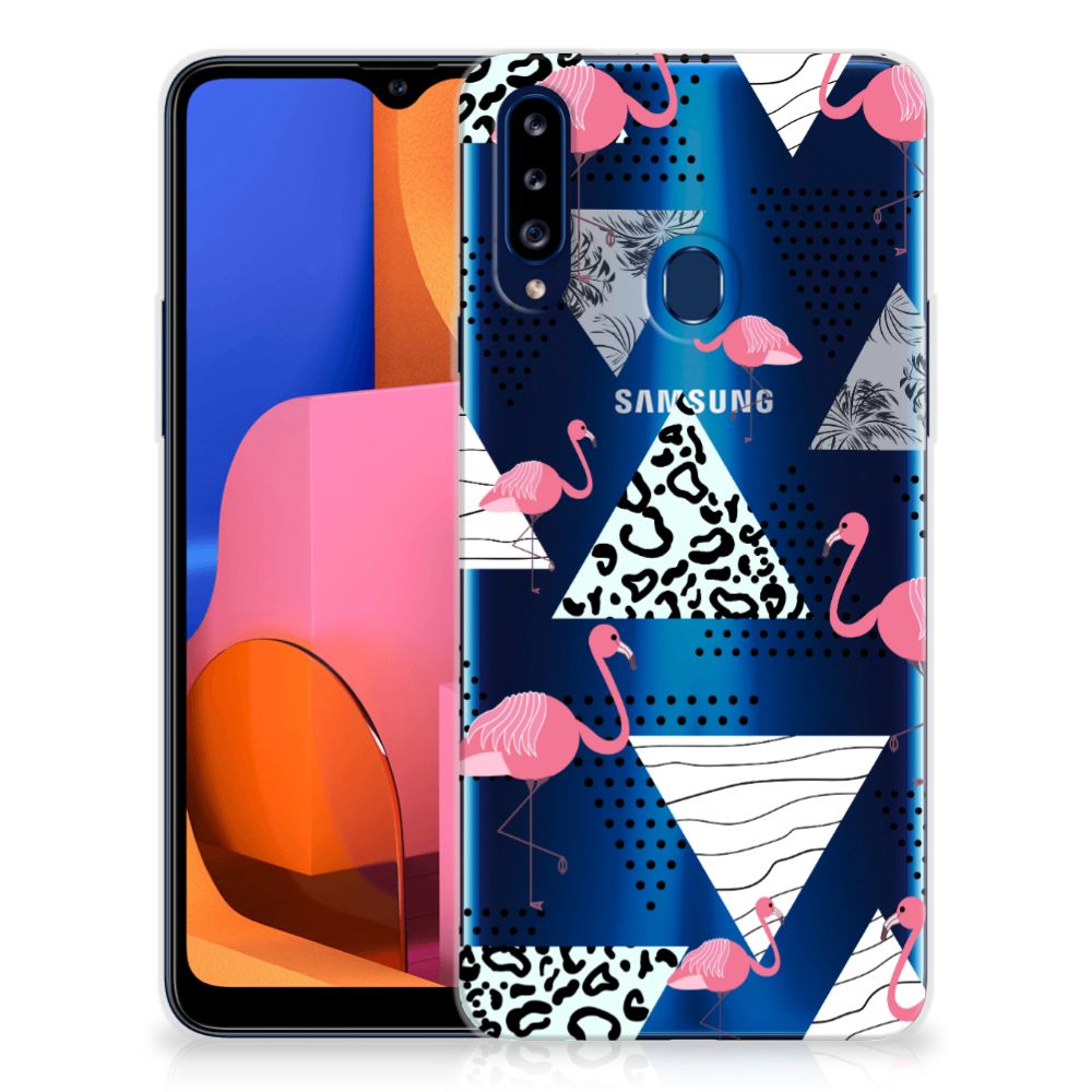 Samsung Galaxy A20s TPU Hoesje Flamingo Triangle B2C Telecom