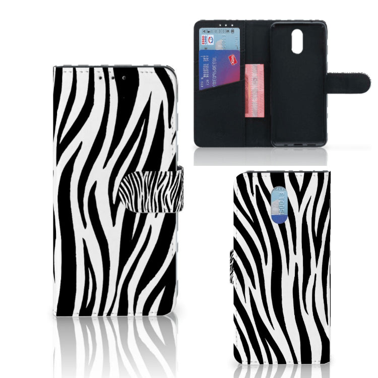 Nokia 2.3 Telefoonhoesje met Pasjes Zebra
