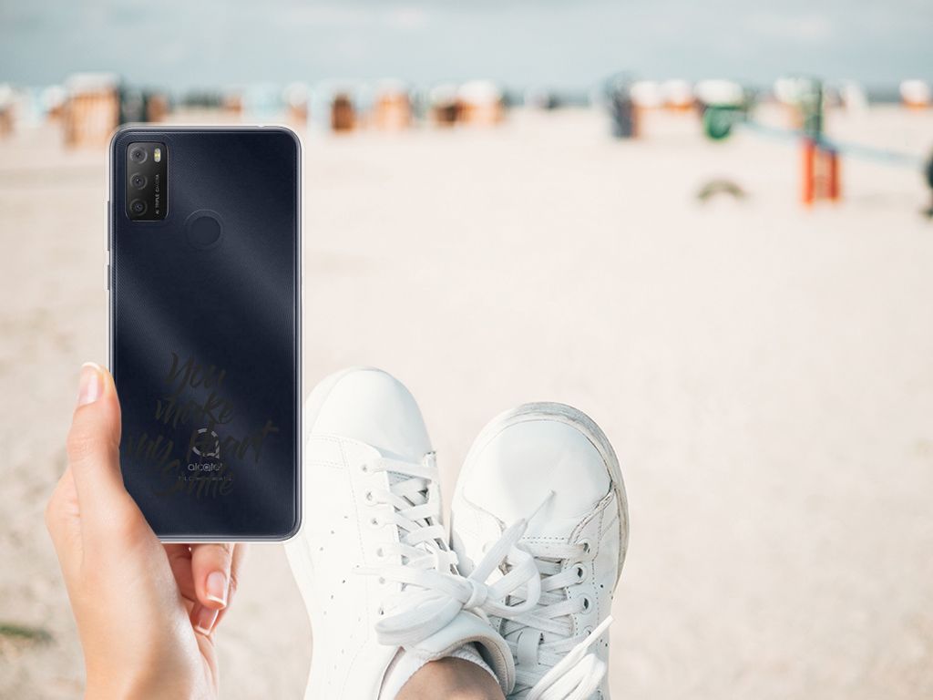 Alcatel 1S (2021) Siliconen hoesje met naam Heart Smile B2C Telecom