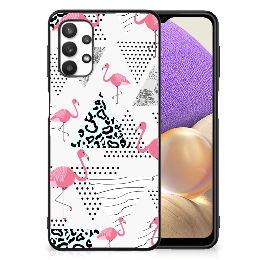 Samsung Galaxy A32 5G Dierenprint Telefoonhoesje Flamingo Triangle B2C Telecom
