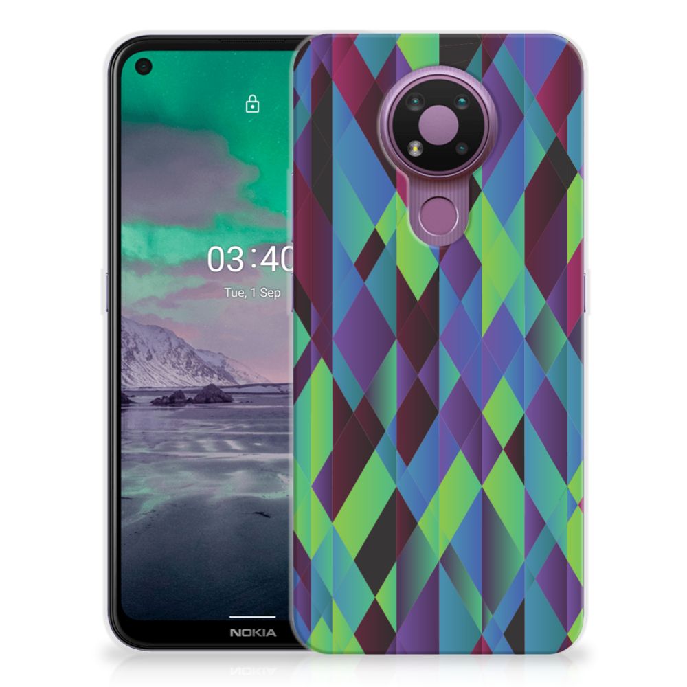 Nokia 3.4 TPU Hoesje Abstract Green Blue B2C Telecom