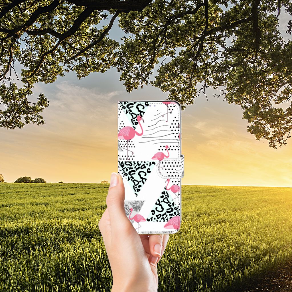 Samsung Galaxy S20 Plus Telefoonhoesje met Pasjes Flamingo Triangle