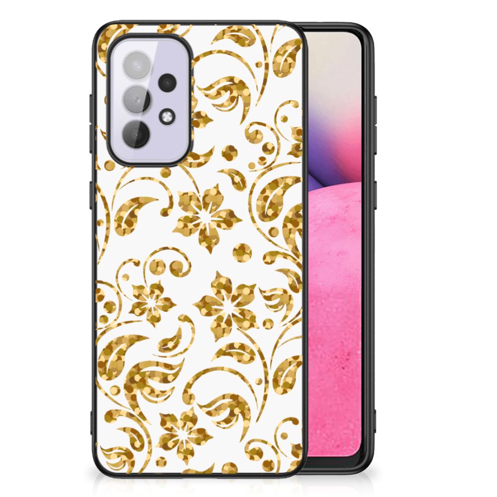 Samsung Galaxy A33 5G Bloemen Hoesje Gouden Bloemen B2C Telecom