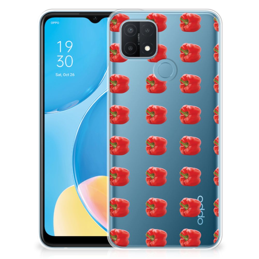 OPPO A15 Siliconen Case Paprika Red