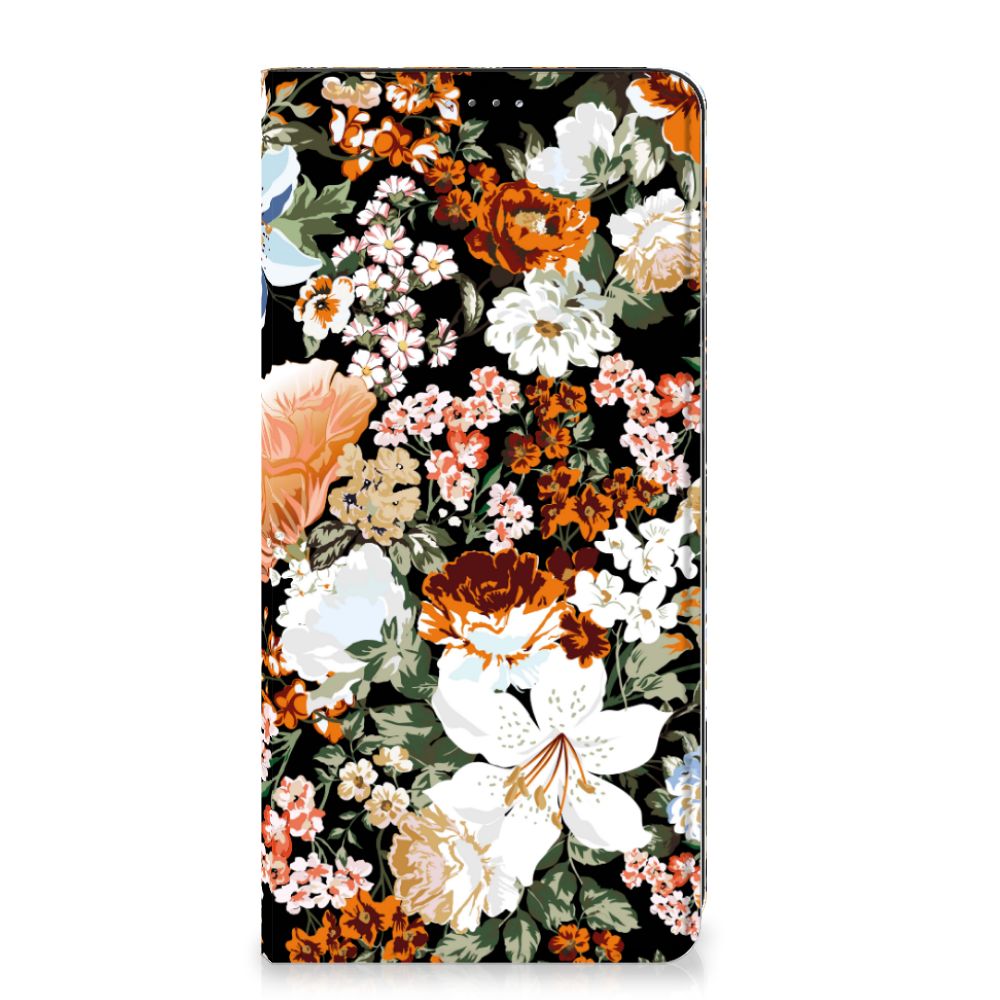 Smart Cover voor OPPO A17 Dark Flowers - B2C Telecom