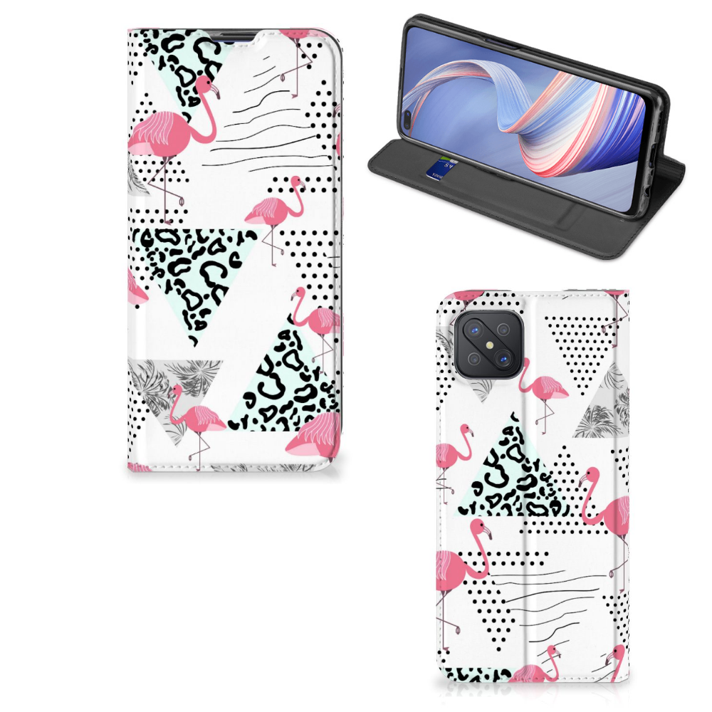 OPPO Reno4 Z 5G Hoesje maken Flamingo Triangle - B2C Telecom