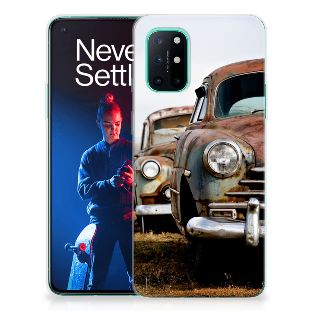 OnePlus 8T Siliconen Hoesje met foto Vintage Auto