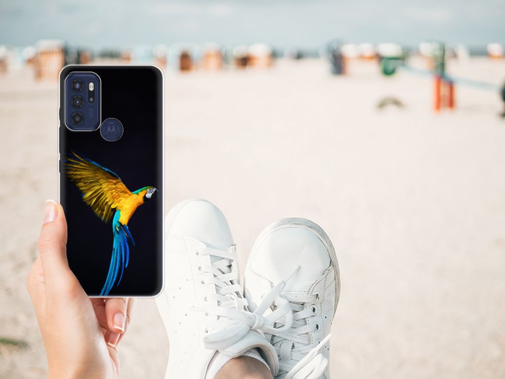 Motorola Moto G60s TPU Hoesje Papegaai B2C Telecom