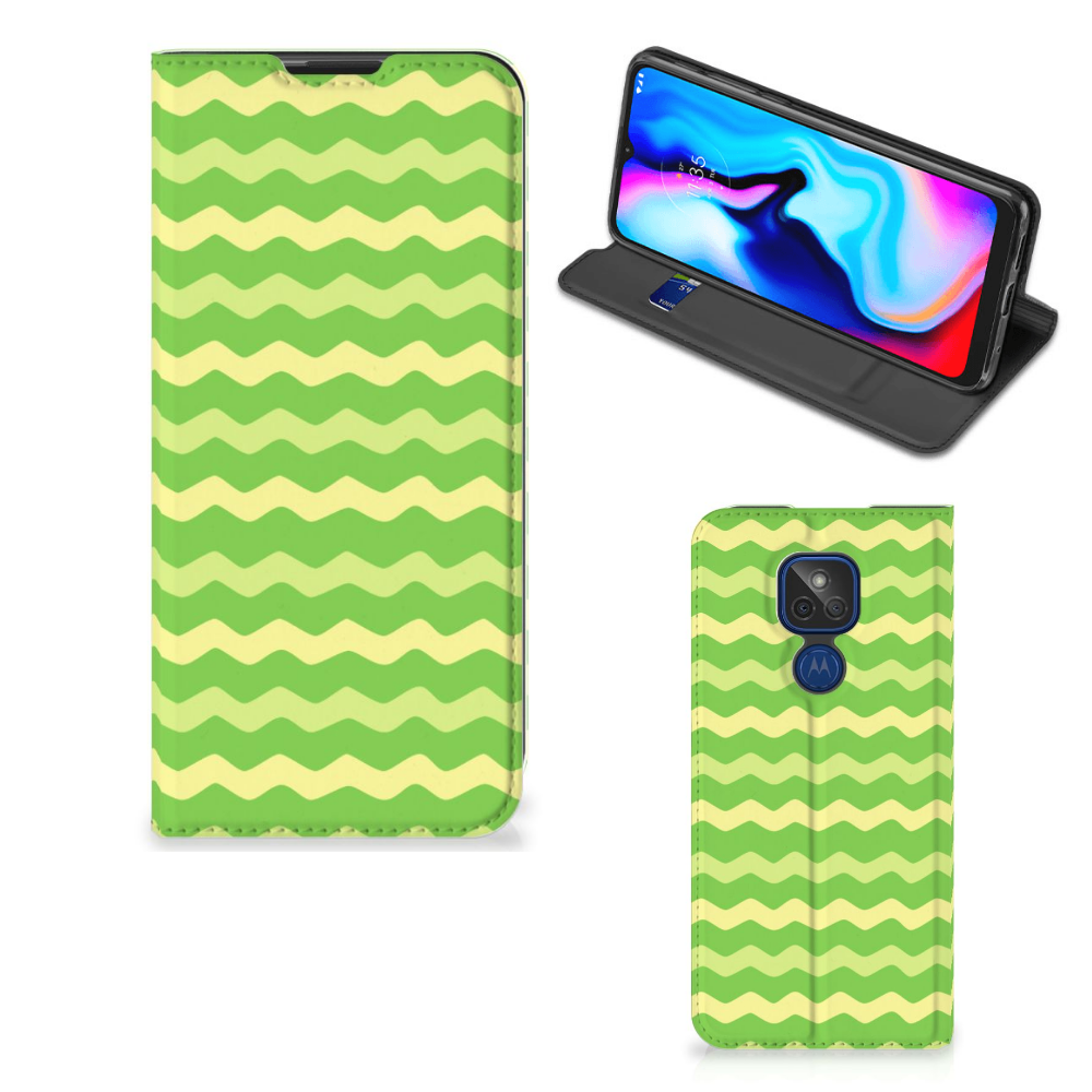 Motorola Moto G9 Play Hoesje met Magneet Waves Green - B2C Telecom