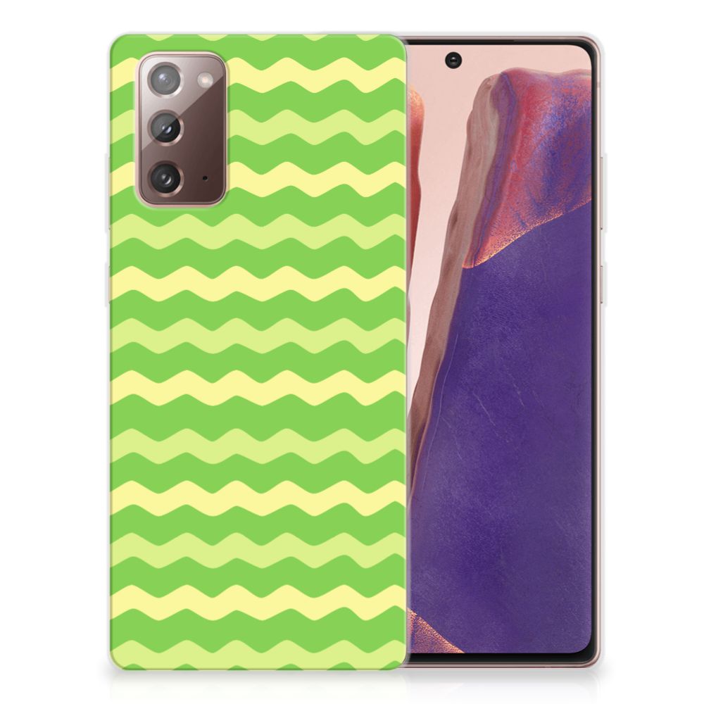 Samsung Note 20 TPU bumper Waves Green