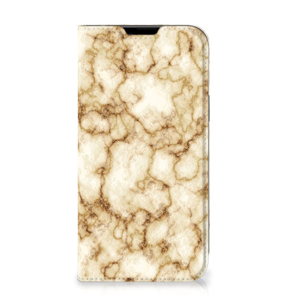 iPhone 14 Plus Standcase Marmer Goud