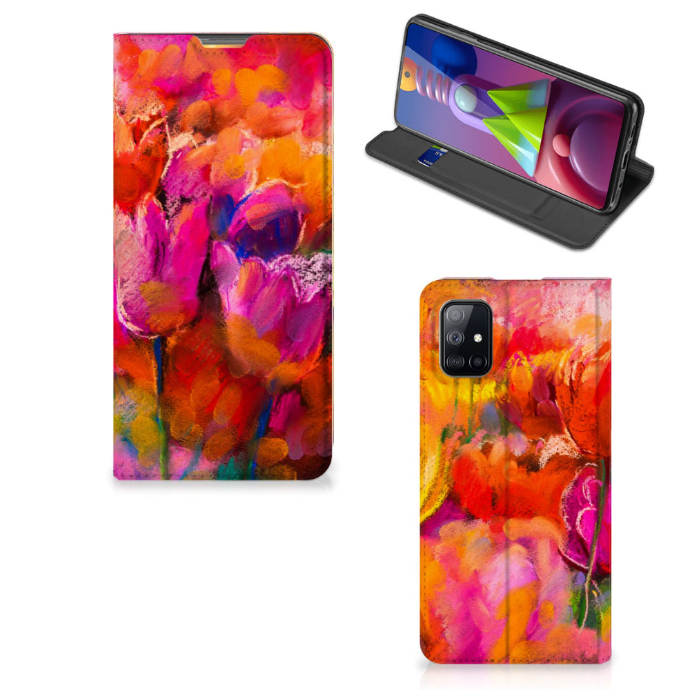 Bookcase Samsung Galaxy M51 Tulips