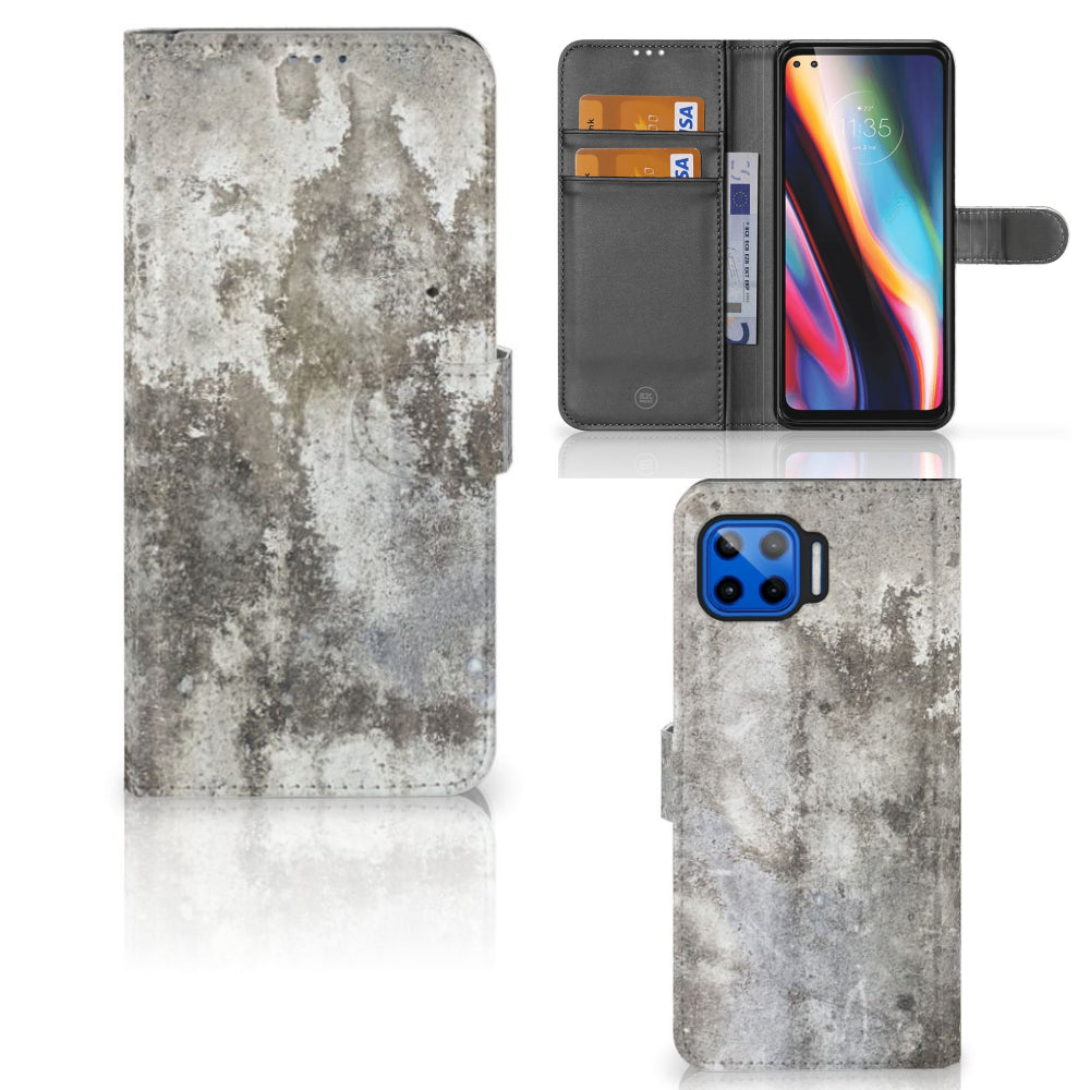 Motorola Moto G 5G Plus Bookcase Beton Print