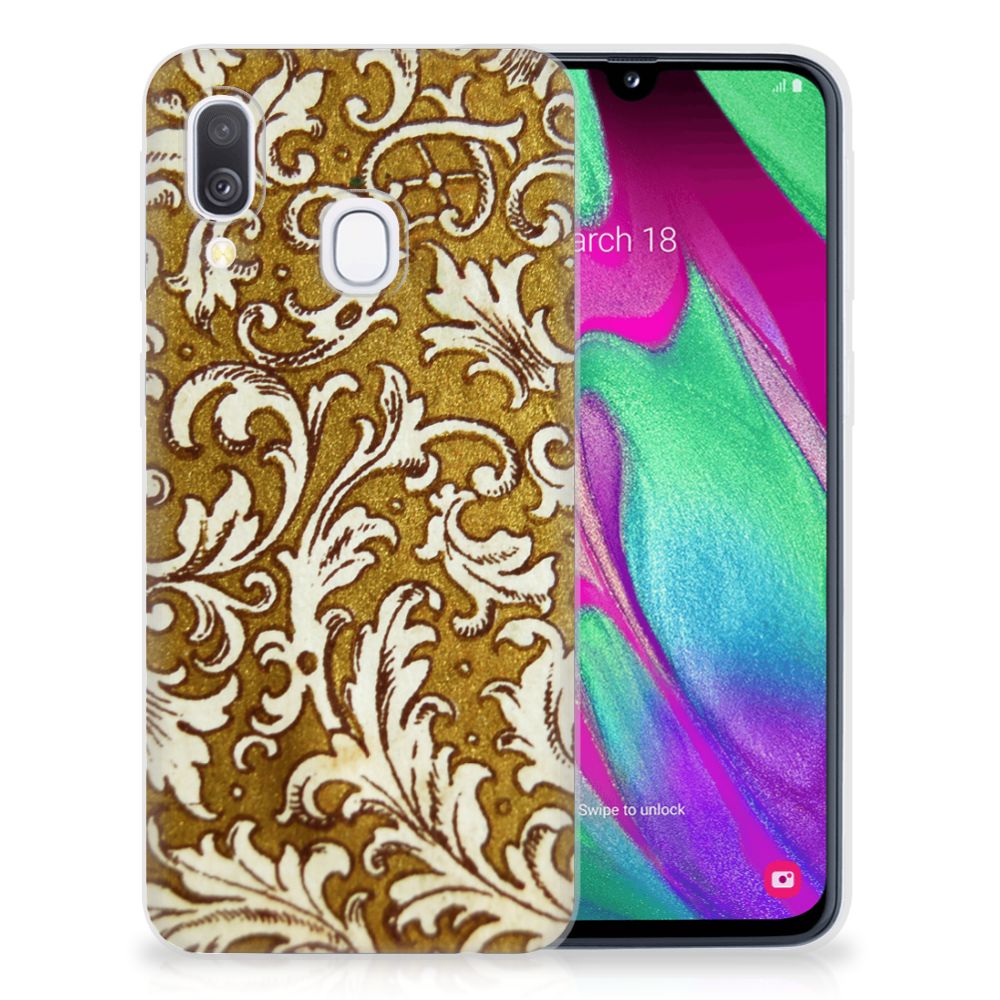 Siliconen Hoesje Samsung Galaxy A40 Barok Goud