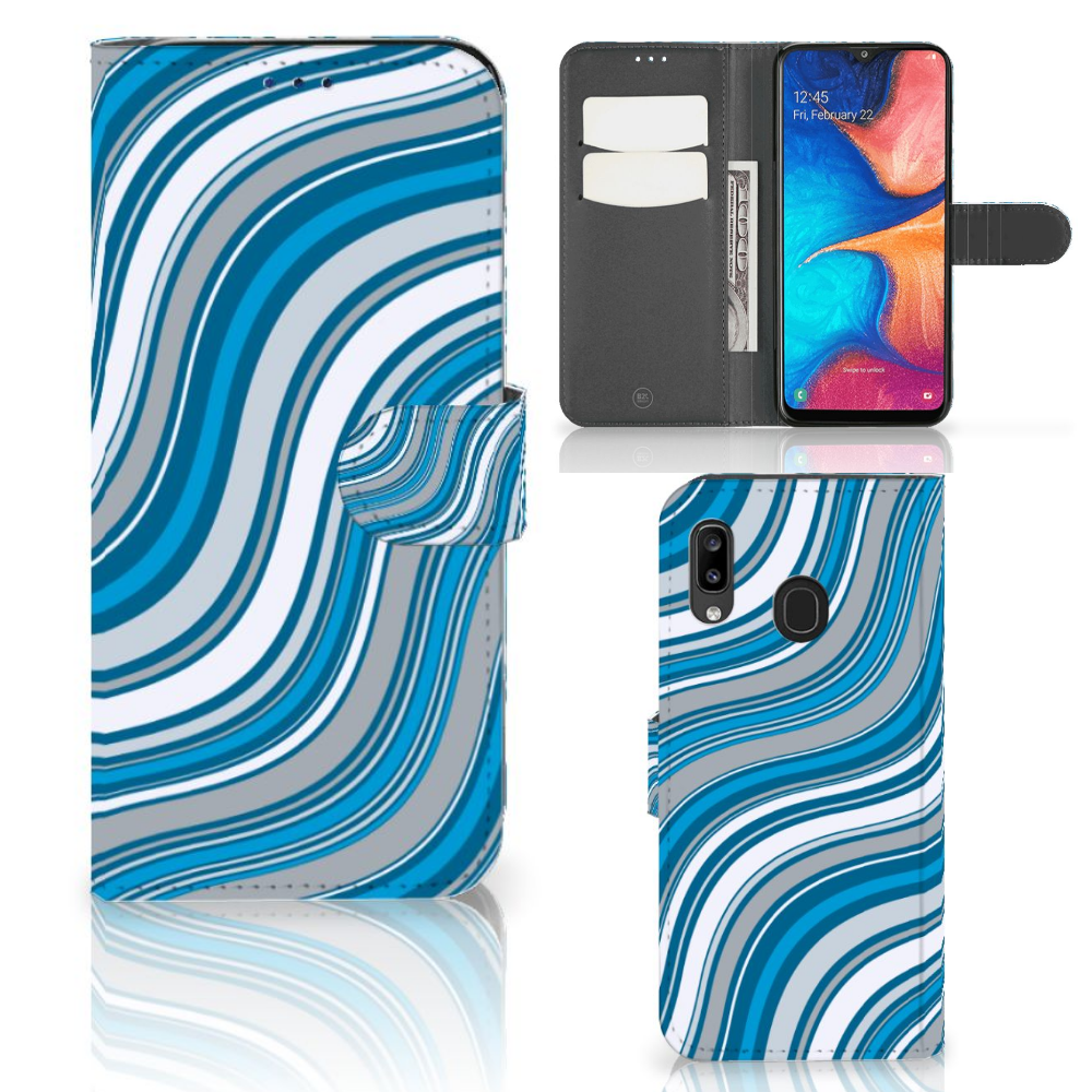 Samsung Galaxy A30 Telefoon Hoesje Waves Blue
