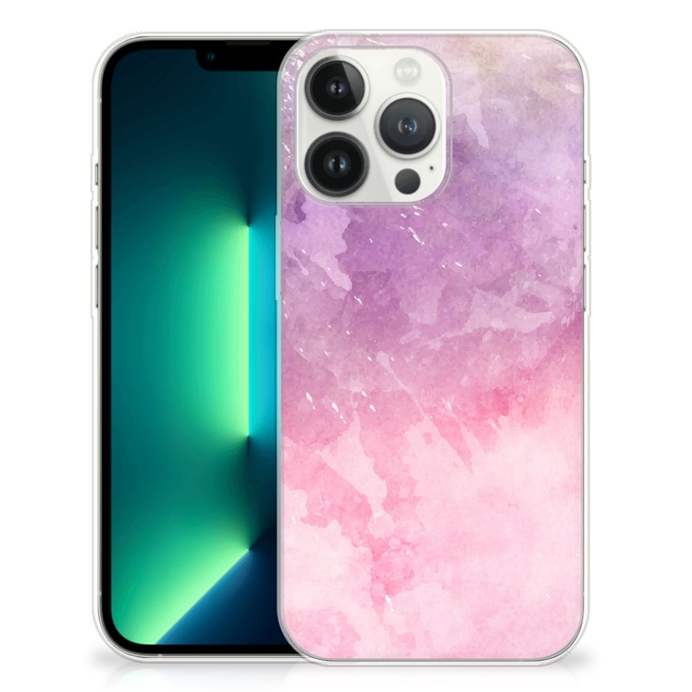Hoesje maken iPhone 13 Pro Max Pink Purple Paint met schilderachtig design en pastelkleuren.