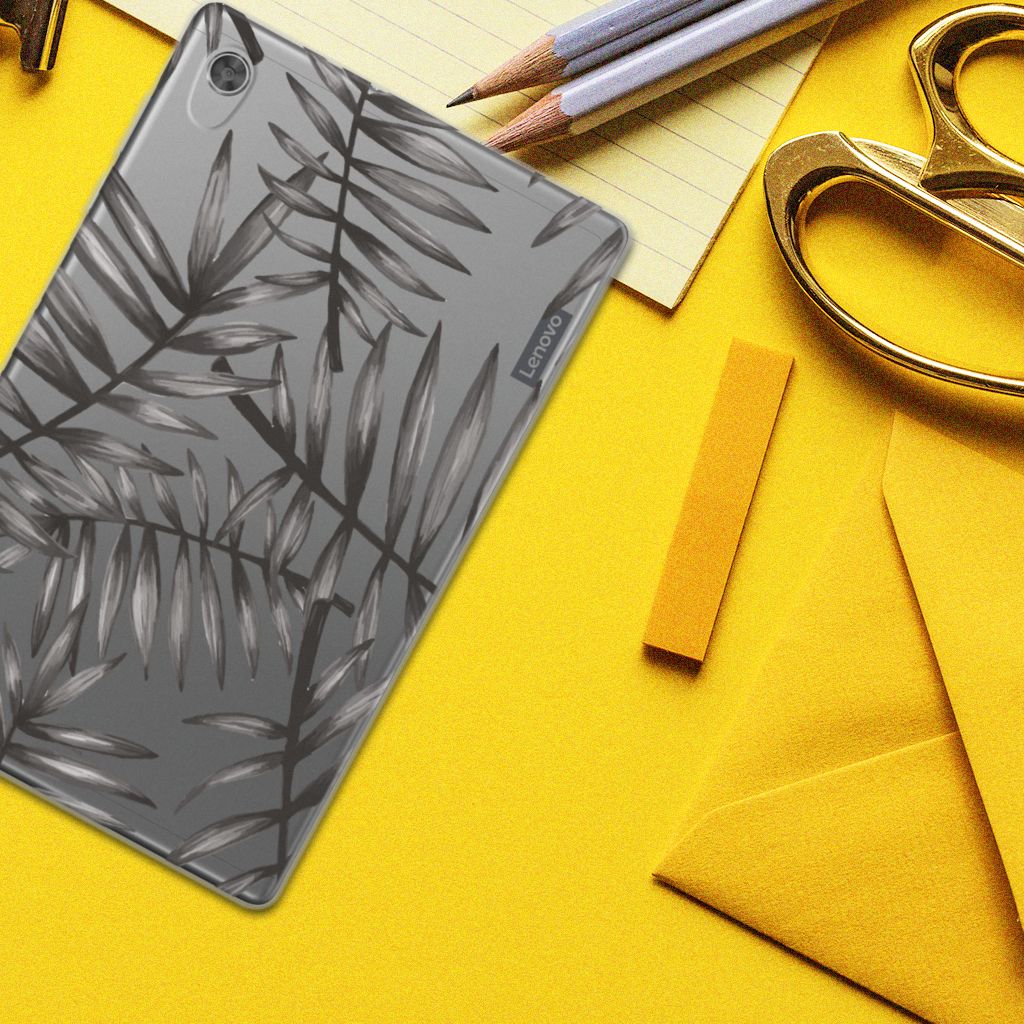 Lenovo Tab M10 HD (2de generatie) Siliconen Hoesje Leaves Grey - B2C Telecom