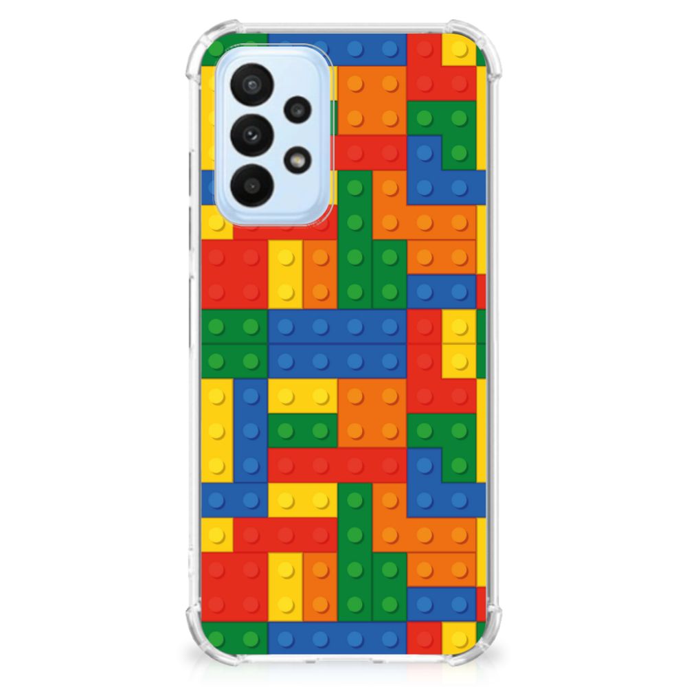 Samsung Galaxy A23 Doorzichtige Silicone Hoesje Blokken - B2C Telecom