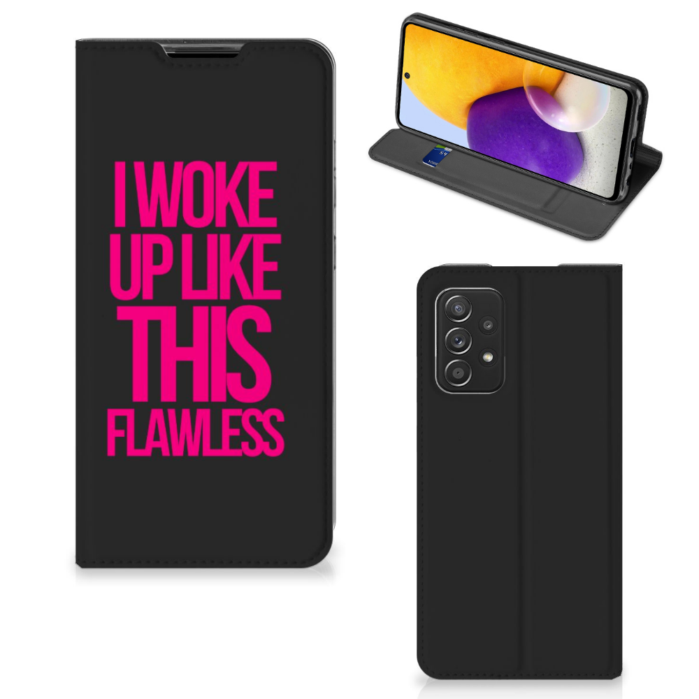 Samsung Galaxy A72 (5G/4G) Hoesje met tekst Woke Up - Origineel Cadeau Zelf Maken - B2C Telecom