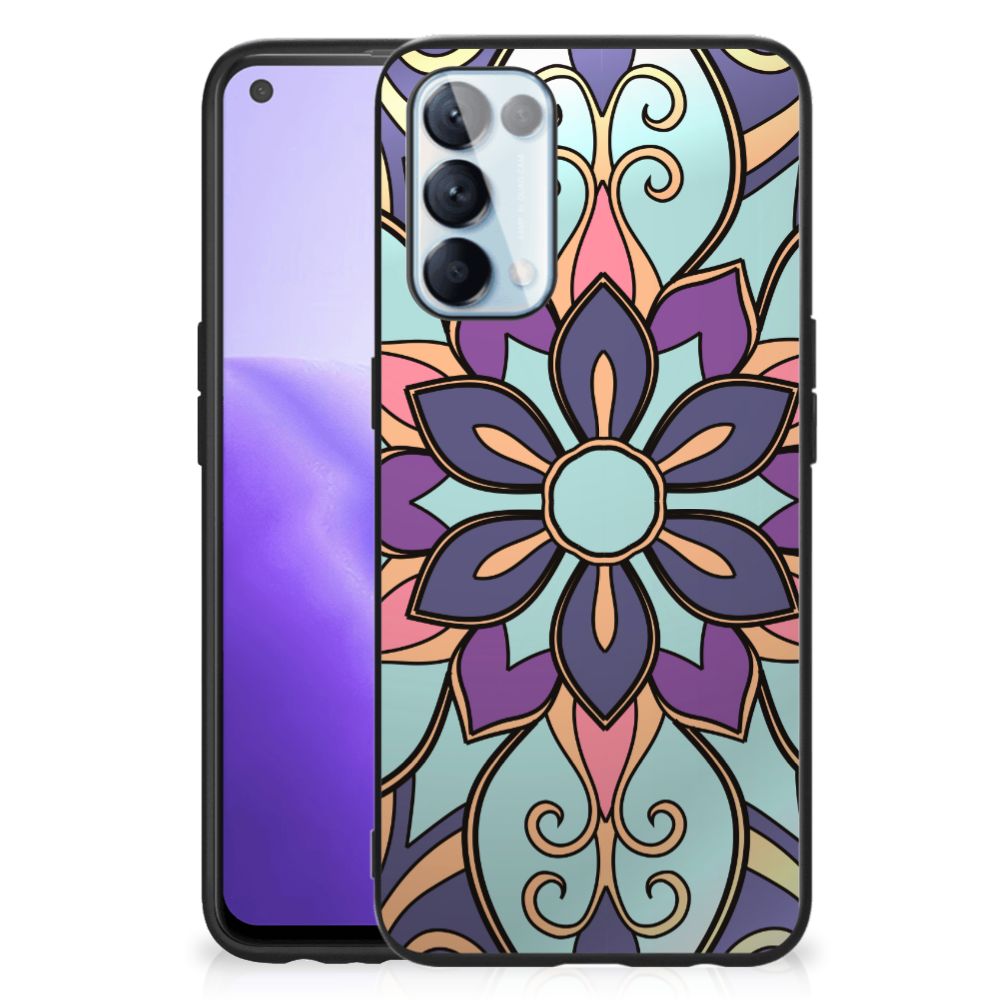 OPPO Reno5 5G | Find X3 Lite Bloemen Hoesje Purple Flower