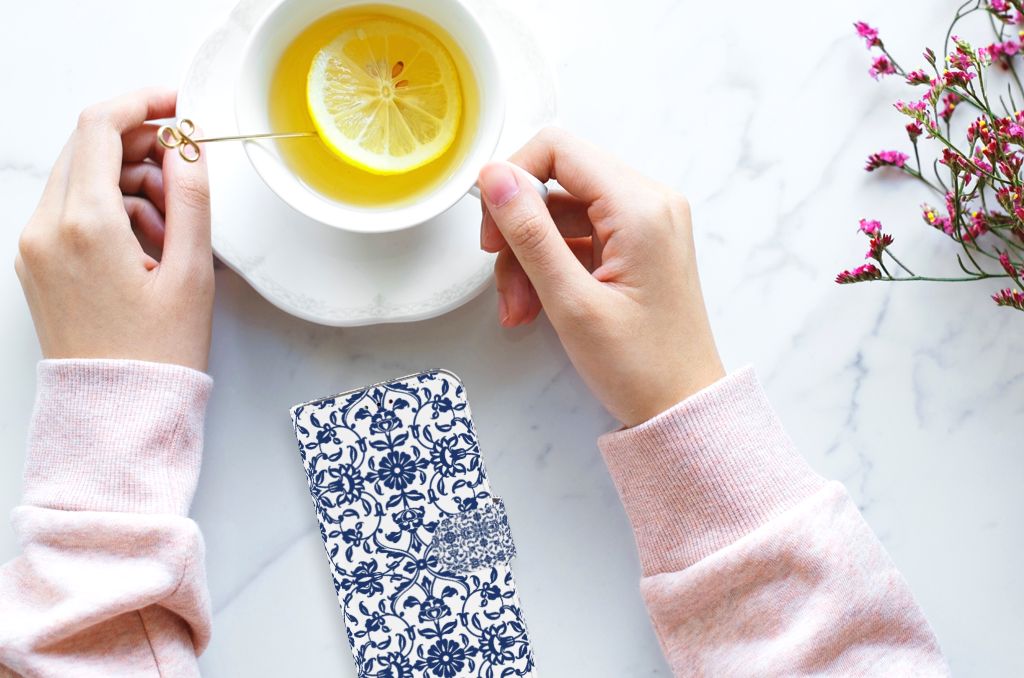 Samsung Galaxy A40 Hoesje Flower Blue