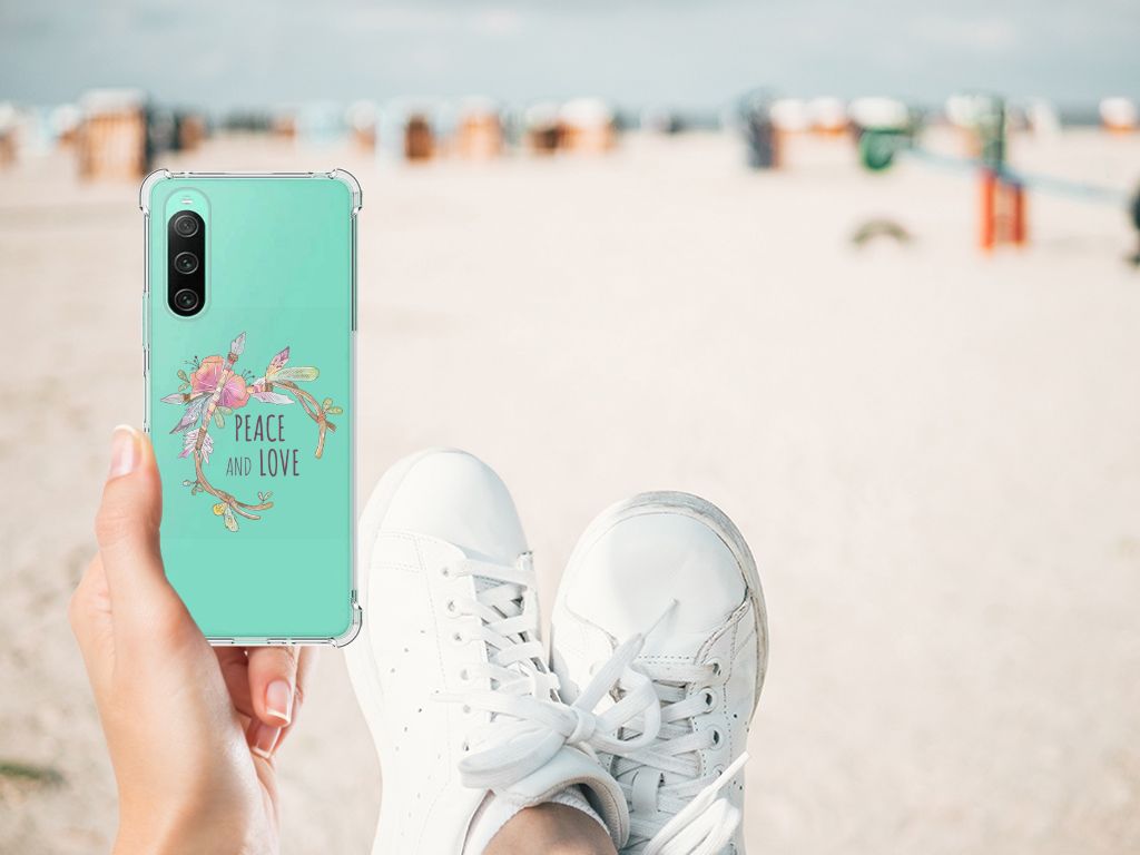 Sony Xperia 10 V Stevig Bumper Hoesje Boho Text B2C Telecom