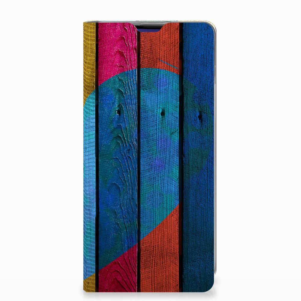 Samsung Galaxy S10 Plus Book Wallet Case Wood Heart - Cadeau voor je Vriend