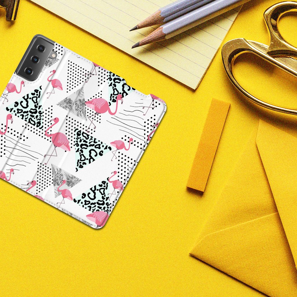Samsung Galaxy S21 Hoesje maken Flamingo Triangle - B2C Telecom