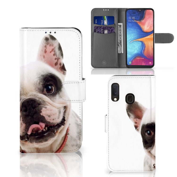 Samsung Galaxy A20e Telefoonhoesje met Pasjes Franse Bulldog