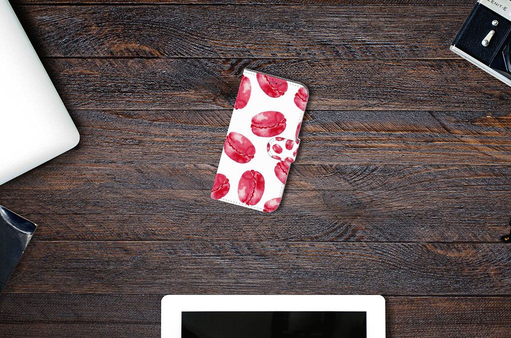iPhone 14 Pro Book Cover Pink Macarons