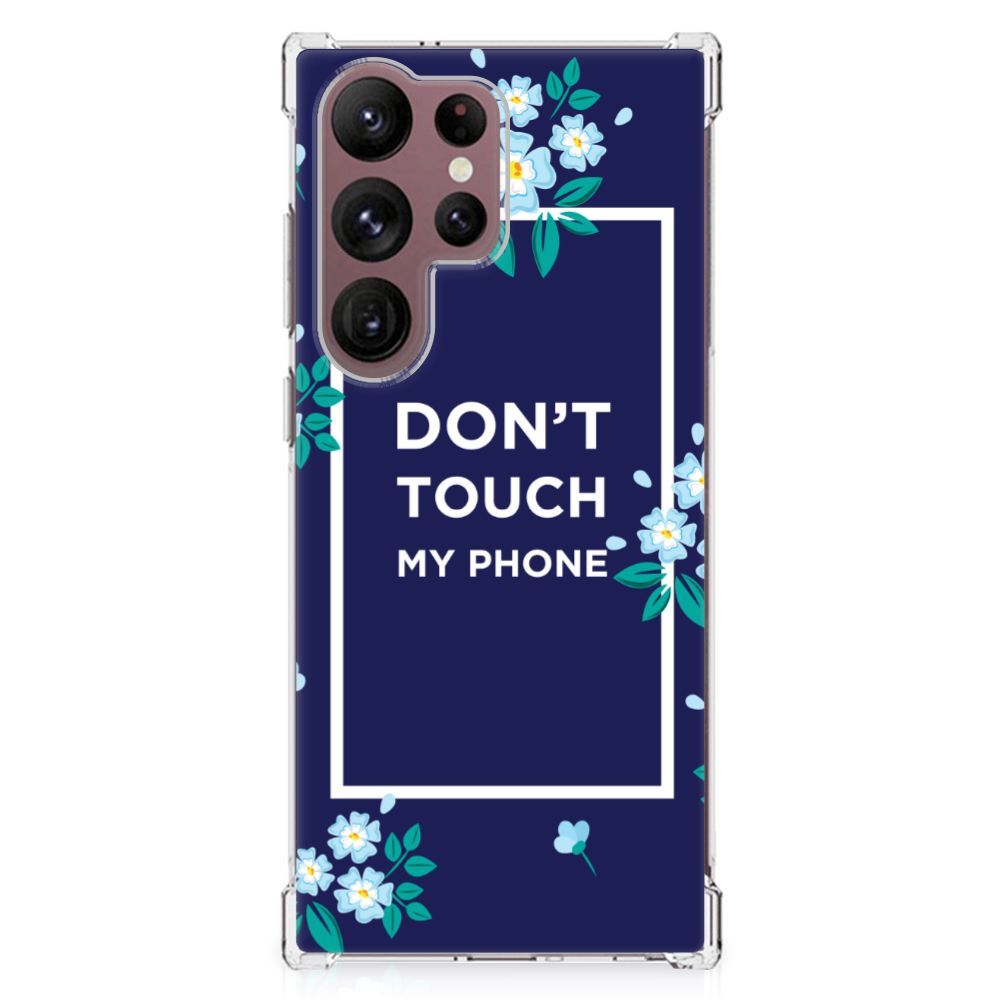 Samsung Galaxy S23 Ultra Anti Shock Case Flowers Blue DTMP B2C Telecom