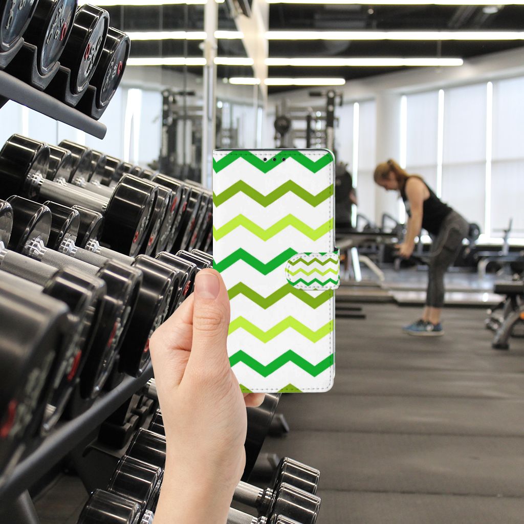 Alcatel 1S (2021) Telefoon Hoesje Zigzag Groen