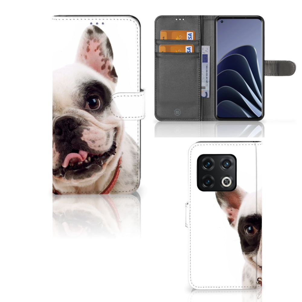 OnePlus 10 Pro Telefoonhoesje met Pasjes Franse Bulldog