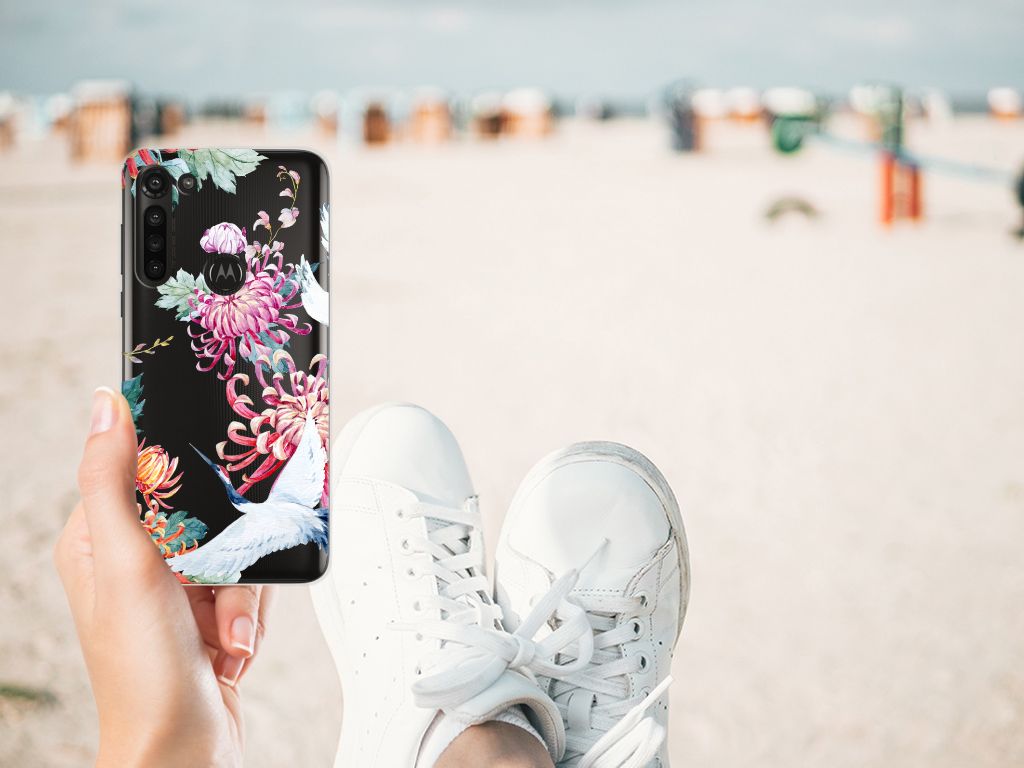 Motorola Moto G8 Power TPU Hoesje Bird Flowers B2C Telecom