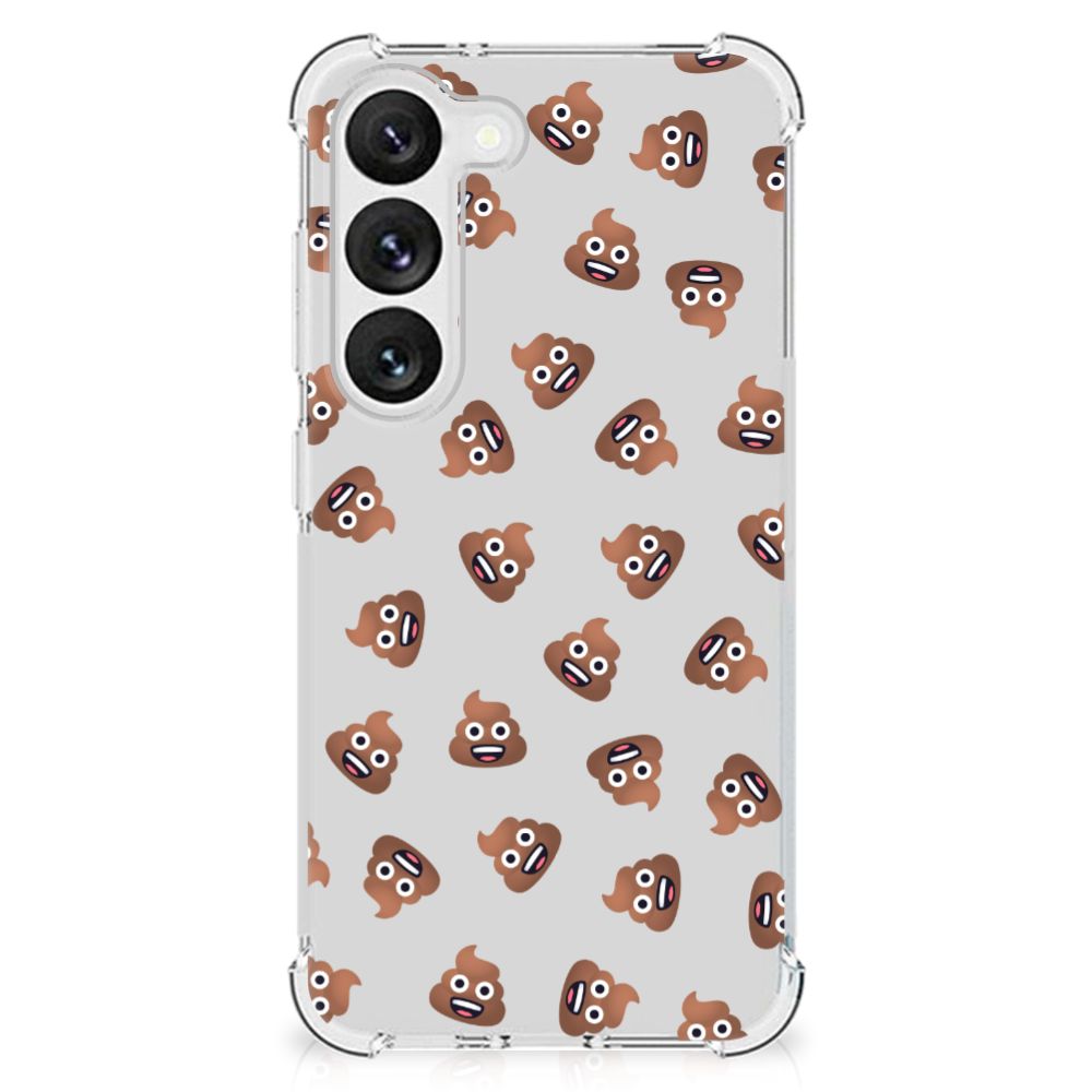 Doorzichtige Silicone Hoesje voor Samsung Galaxy S23 Poep Emojis B2C Telecom
