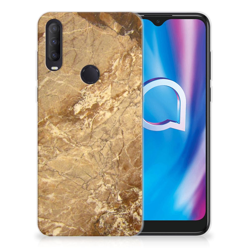 Alcatel 1S (2020) TPU Siliconen Hoesje Marmer Creme B2C Telecom