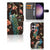 Samsung Galaxy S24 Plus Telefoonhoesje met Pasjes Pauw met Bloemen